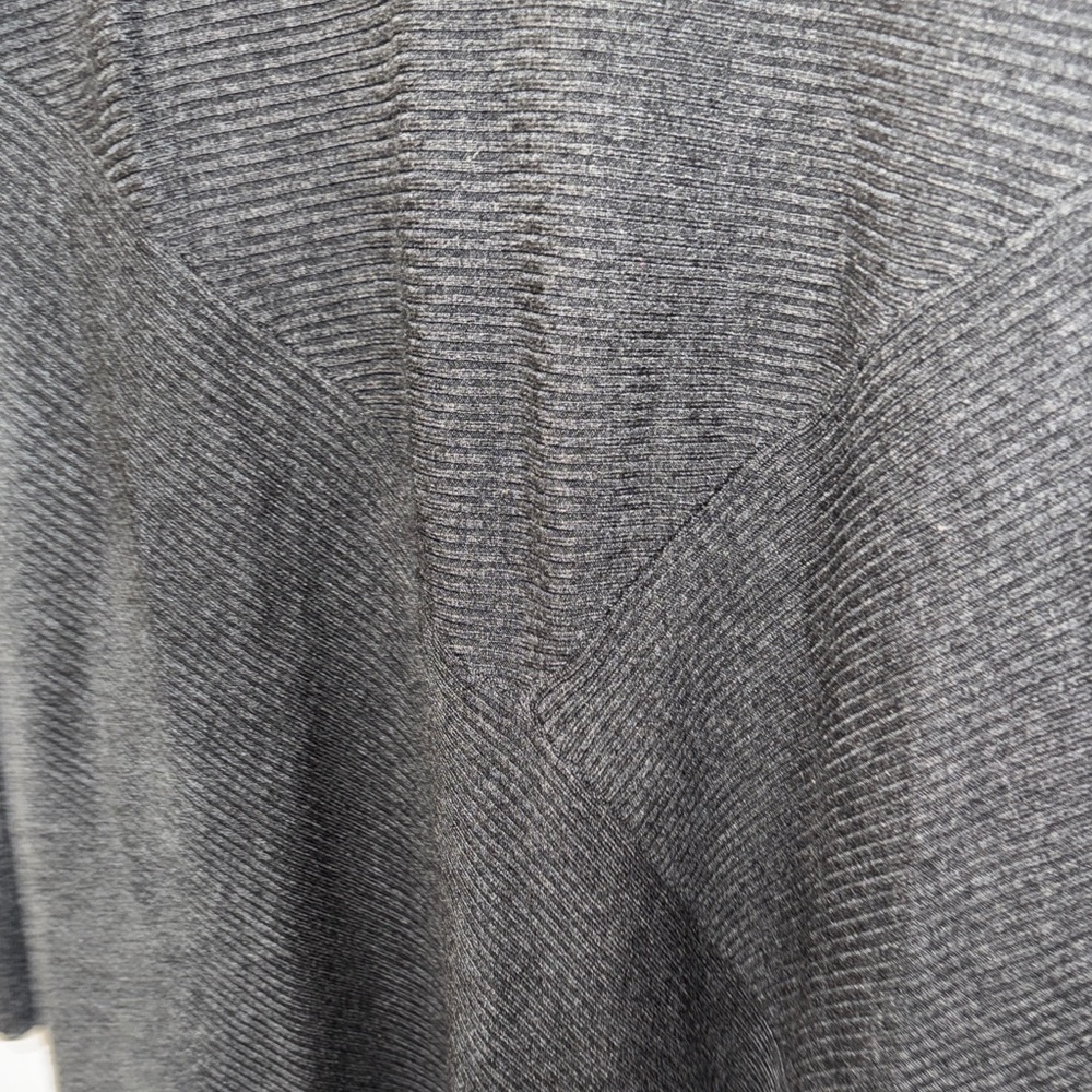 Dana Buchman Women’s Ribbed Charcoal Open-Front Draped Knit Cardigan Size XL - Picture 5 of 7
